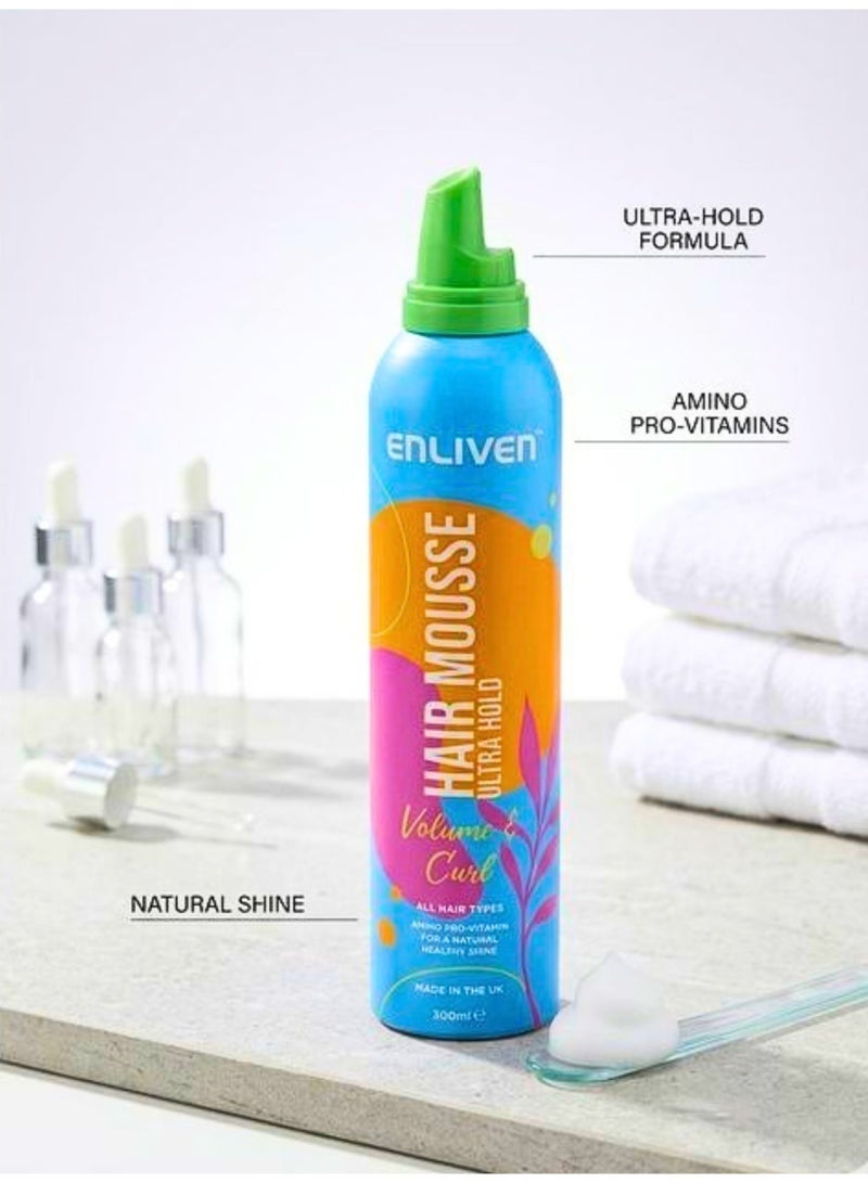 ENLIVEN Ultra Hold Hair Mousse 300ml - Image 2