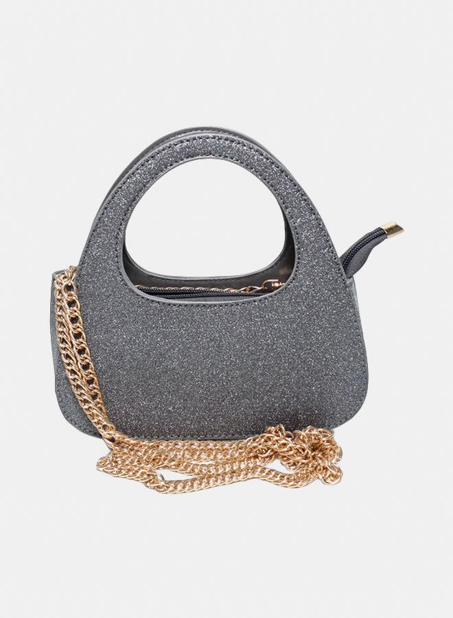 Glitter Women Hand Bag - Grey - Image 3