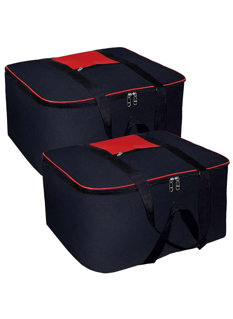 AI ANKIT INTERNATIONAL ANKIT INTERNATIONAL Pack of 2 Storage Bag NonWoven Large Size Underbed Storage Bag For Clothes Size 24 x 18 x 14 Inches  - Image 1