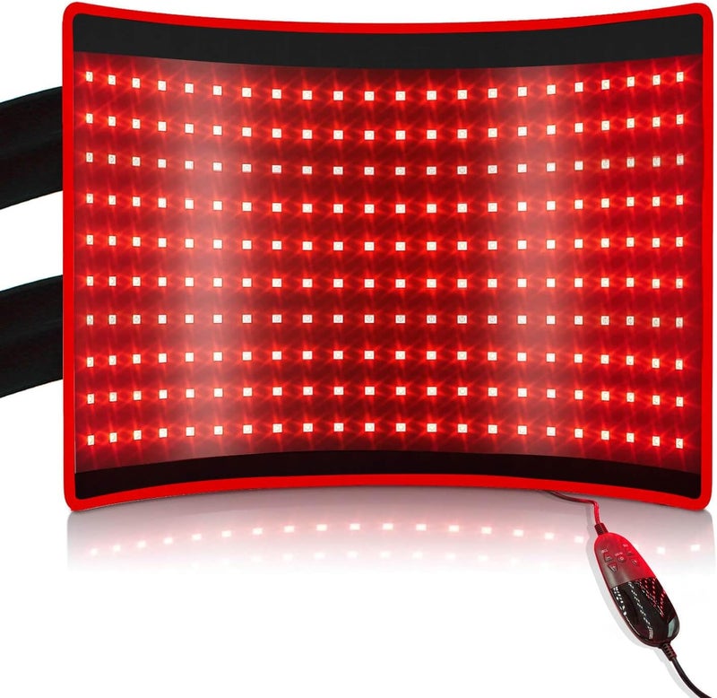 Bestqool Red Light Therapy for Body & Muscle Pain, 660nm Red Light & 850nm Infrared Light, Large Pads Belt Wearable Wrap, Infrared Therapy for Feet Knee Back Waist Pain.43W