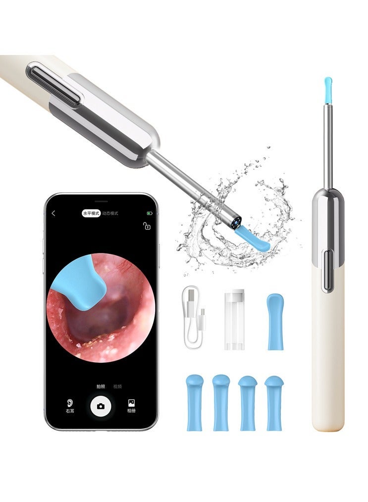 Generic Ear Wax Removal - Earwax Remover Tool with 8 Pcs Ear Set - Wi-Fi Visible Wax Elimination Spoon - Earwax Removal Kit with Light- Ear Cleaner for iOS & Android (White)  - Image 1