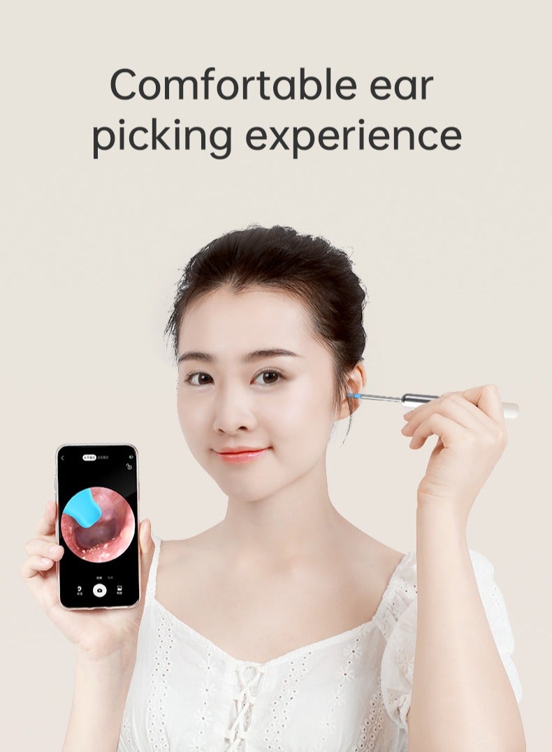 Generic Ear Wax Removal - Earwax Remover Tool with 8 Pcs Ear Set - Wi-Fi Visible Wax Elimination Spoon - Earwax Removal Kit with Light- Ear Cleaner for iOS & Android (White)  - Image 2