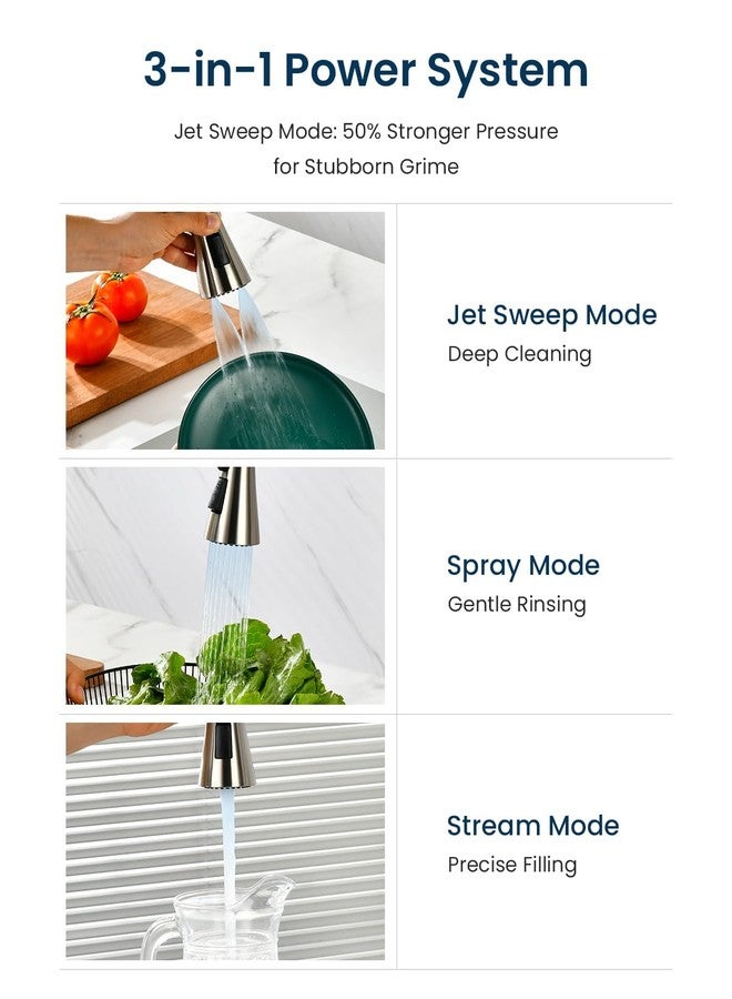 APPASO Touchless Kitchen Faucet with Soap Dispenser Brushed Nickel, Side Motion Sensor Kitchen Faucet, Single Hanle 3-Mode Hands-Free Faucet for Kitchen Sink - Image 4