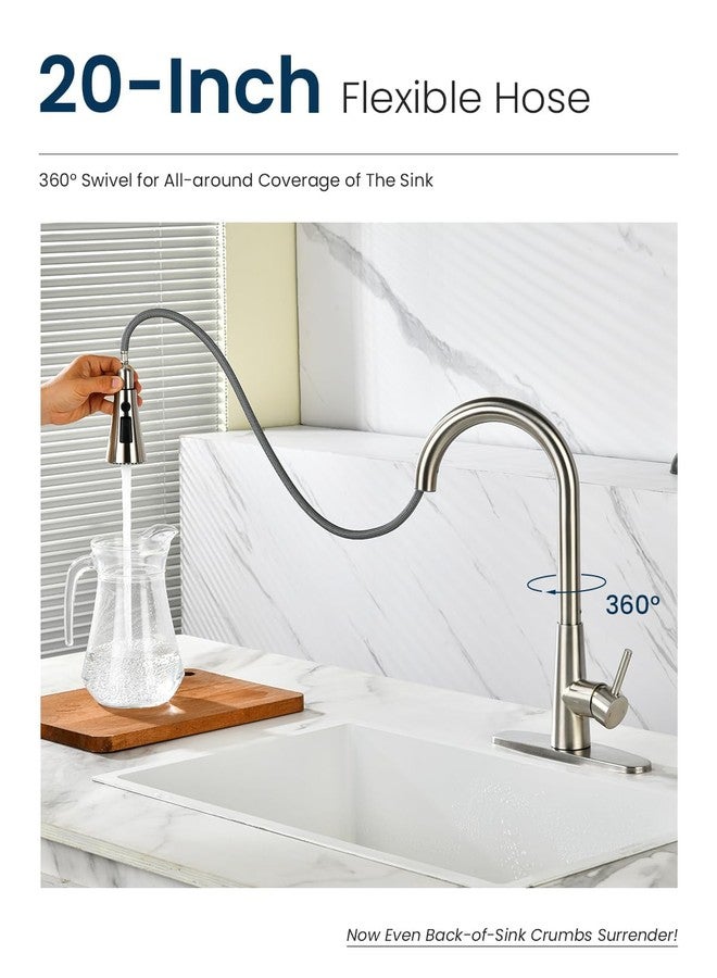 APPASO Touchless Kitchen Faucet with Soap Dispenser Brushed Nickel, Side Motion Sensor Kitchen Faucet, Single Hanle 3-Mode Hands-Free Faucet for Kitchen Sink - Image 3