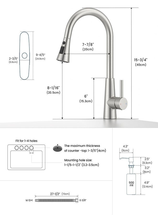 APPASO Touchless Kitchen Faucet with Soap Dispenser Brushed Nickel, Side Motion Sensor Kitchen Faucet, Single Hanle 3-Mode Hands-Free Faucet for Kitchen Sink - Image 5