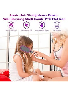General Ionic hair straightening brush, ceramic heated hair straightening comb, 13 heat settings, with LED display, anti-burn and automatic shut-off, easy to carry  - Image 2