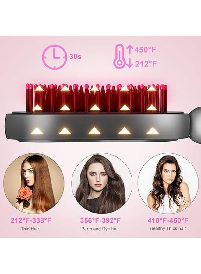 general Ionic hair straightening brush, ceramic heated hair straightening comb, 13 heat settings, with LED display, anti-burn and automatic shut-off, easy to carry - Image 3