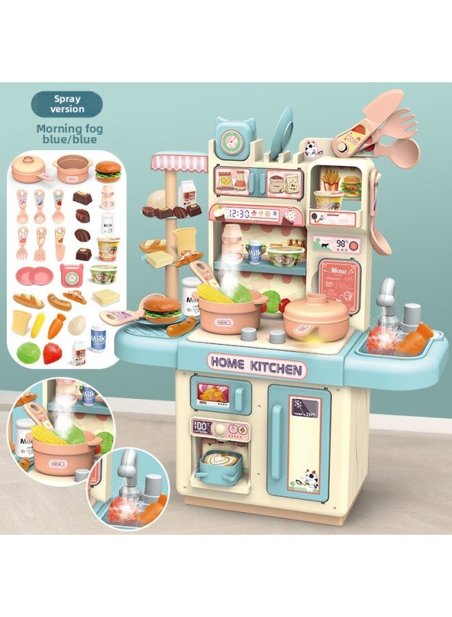 Children's Spray Play House Simulation Kitchen Toys Suit Boys And Girls Cooking And Cooking Parent-child Interactive Toys Wholesale-Color:Blue (spray Version) Mail Order Box-Specifications:With Ordi - Image 1