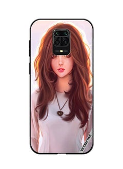 VR CREATIVE Protective Case Cover For Xiaomi Redmi Note 9S/9 Pro Girl With Curly Hair Design Multicolour  - Image 1