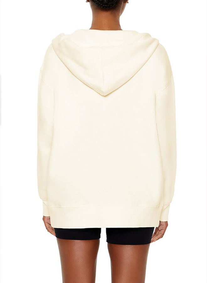 FOREVER 21 Oversized Fleece Zip-Up Hoodie - Image 4