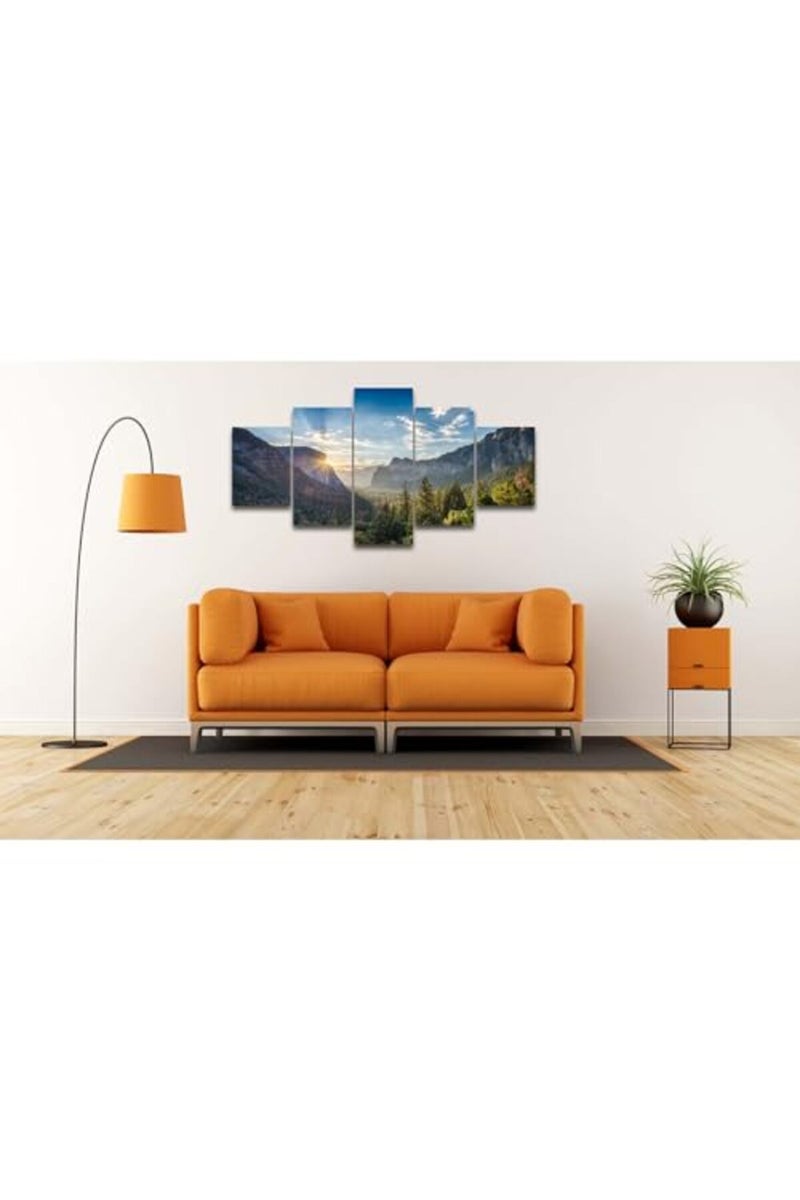 Artbrush Tower California Scenery Wall Art Yosemite Valley View Natural Landscape Picture Canvas Print US National Park Sunrise Wall Decor Poster Painting for Living Room Office Framed Ready to Hang(60''Wx32''H) - Image 4