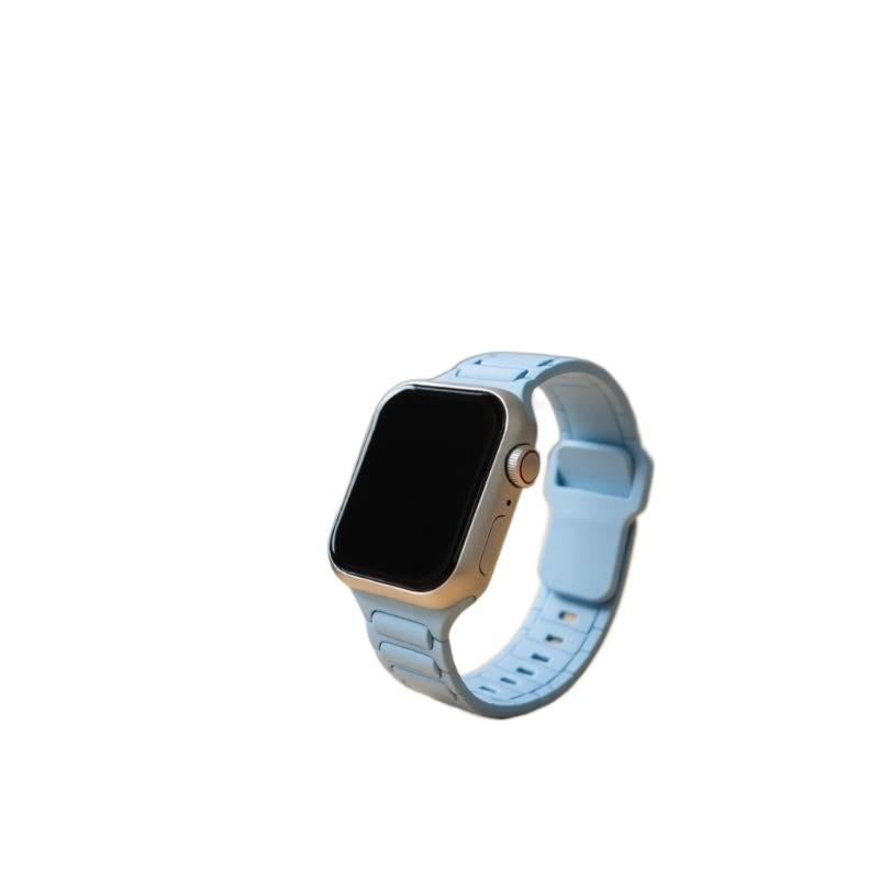 Adjustable Silicone Sport Strap Smartwatch Band Compatible with Apple Watch 38 40 41 42 44 45 49mm with Fit Replacement Strap in Purple - Image 4