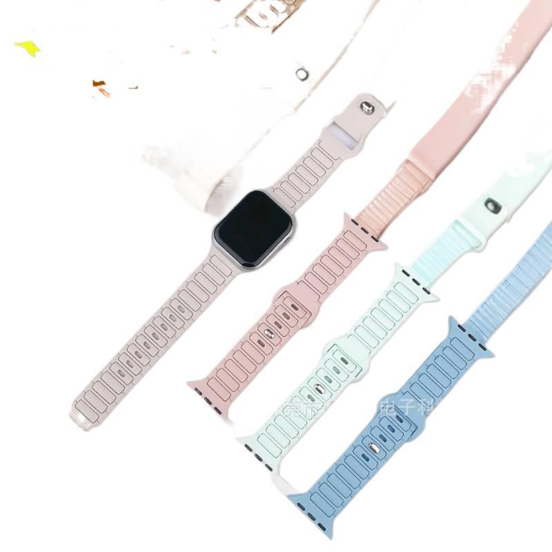 Adjustable Silicone Sport Strap Smartwatch Band Compatible with Apple Watch 38 40 41 42 44 45 49mm with Fit Replacement Strap in Purple - Image 2