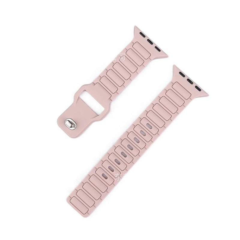 Adjustable Silicone Sport Strap Smartwatch Band Compatible with Apple Watch 38 40 41 42 44 45 49mm with Fit Replacement Strap in Purple - Image 3