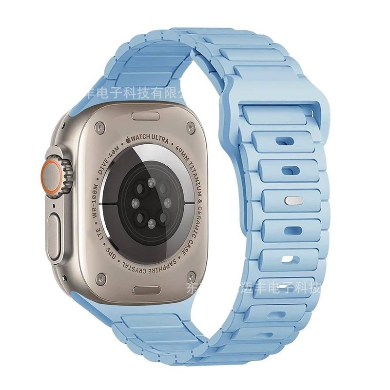 Adjustable Silicone Sport Strap Smartwatch Band Compatible with Apple Watch 38 40 41 42 44 45 49mm with Fit Replacement Strap in Purple - Image 5