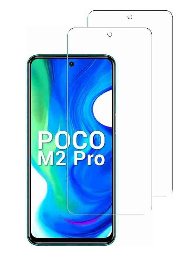 Super 2 Pieces Tempered Glass Screen Protector Clear Designed For Xiaomi Poco M2 Pro Full Screen Coverage And Bubble Free - Image 1