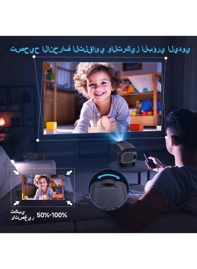 Mini Projector with WIFI 6 and Bluetooth 5, HY320 Full HD 4K Support, 390ANSI Android 11 Smart Portable Projector, Auto Keystone 180°Rotatable 4K Movie Projectors for Home Outdoor Bedroom - Image 4