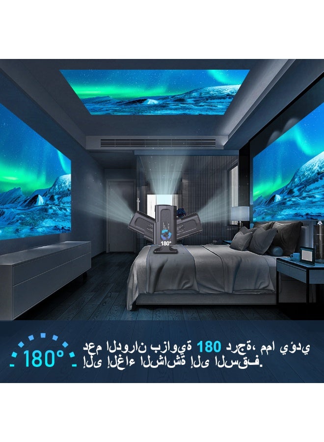 Mini Projector with WIFI 6 and Bluetooth 5, HY320 Full HD 4K Support, 390ANSI Android 11 Smart Portable Projector, Auto Keystone 180°Rotatable 4K Movie Projectors for Home Outdoor Bedroom - Image 3