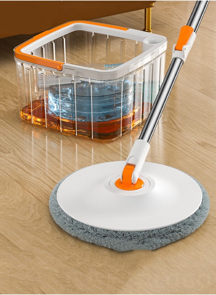 CityRiya-Long - Clean Mop and Bucket Set 360° Spinning Flat Mop Floor Mop & Bucket Set with Self Separation System for Dirty/Clean Water Spin Mop Floor Mop Bucket Cleaning System for Home Kitchen - Image 1