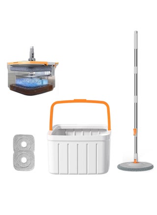 Clean Mop and Bucket Set 360° Spinning Flat Mop Floor Mop & Bucket Set with Self Separation System for Dirty/Clean Water Spin Mop Floor Mop Bucket Cleaning System for Home Kitchen - pzsku/ZC246B4C6A1684DECD65EZ/45/_/1716803366/d42a29bb-0d98-4201-bb9f-245f7b353a31