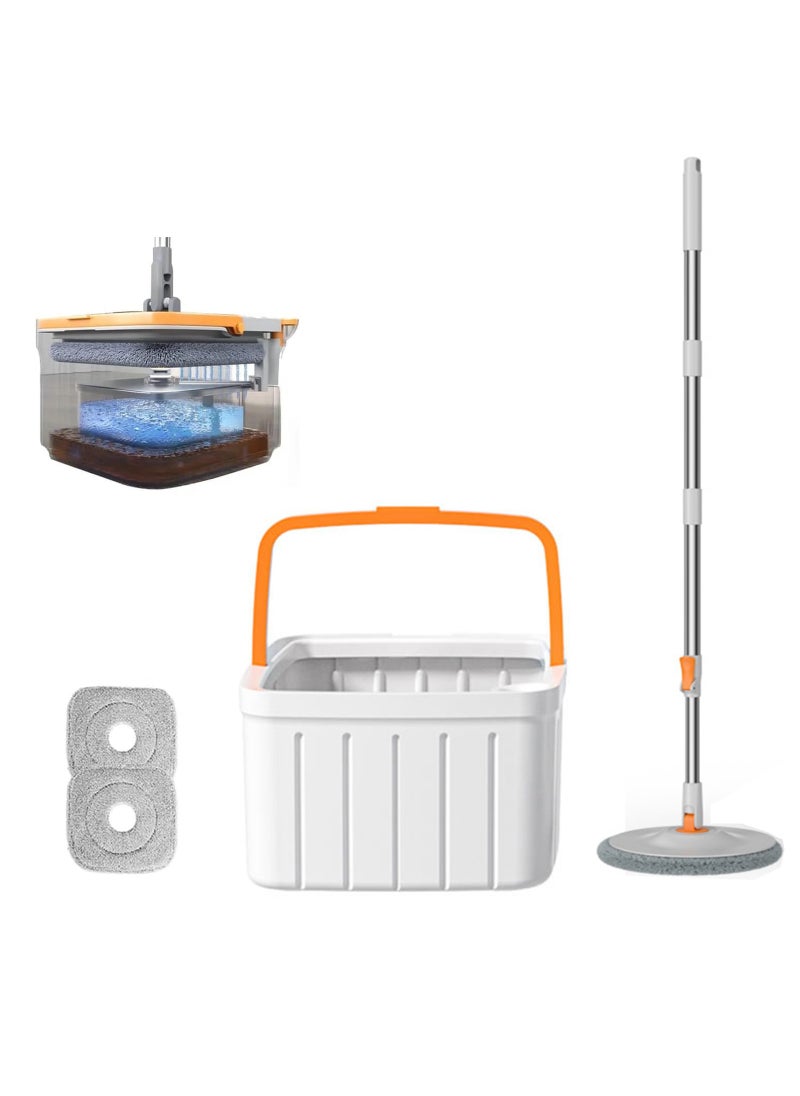 CityRiya-Long - Clean Mop and Bucket Set 360° Spinning Flat Mop Floor Mop & Bucket Set with Self Separation System for Dirty/Clean Water Spin Mop Floor Mop Bucket Cleaning System for Home Kitchen - Image 1