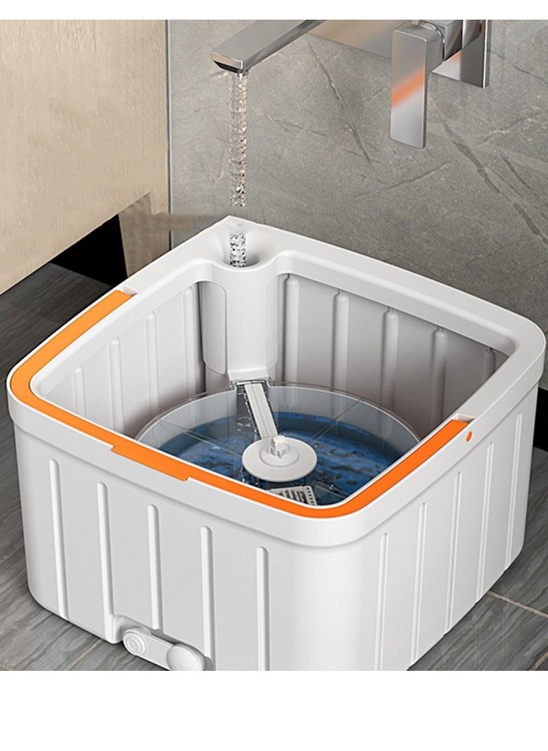 CityRiya-Long - Clean Mop and Bucket Set 360° Spinning Flat Mop Floor Mop & Bucket Set with Self Separation System for Dirty/Clean Water Spin Mop Floor Mop Bucket Cleaning System for Home Kitchen - Image 1