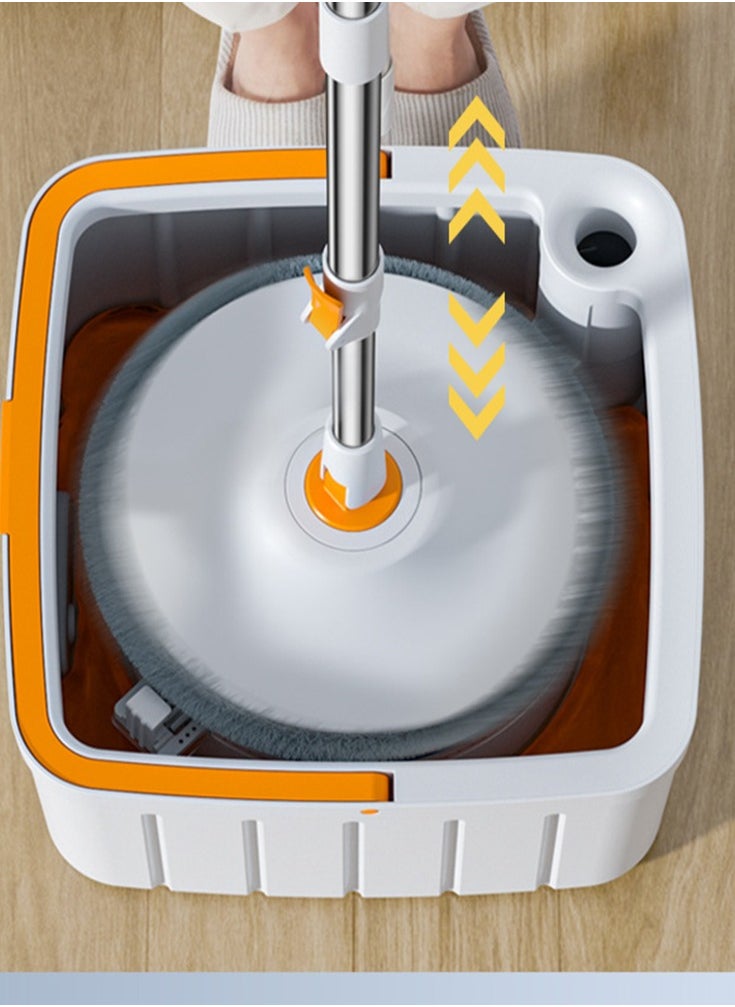 CityRiya-Long - Clean Mop and Bucket Set 360° Spinning Flat Mop Floor Mop & Bucket Set with Self Separation System for Dirty/Clean Water Spin Mop Floor Mop Bucket Cleaning System for Home Kitchen - Image 1