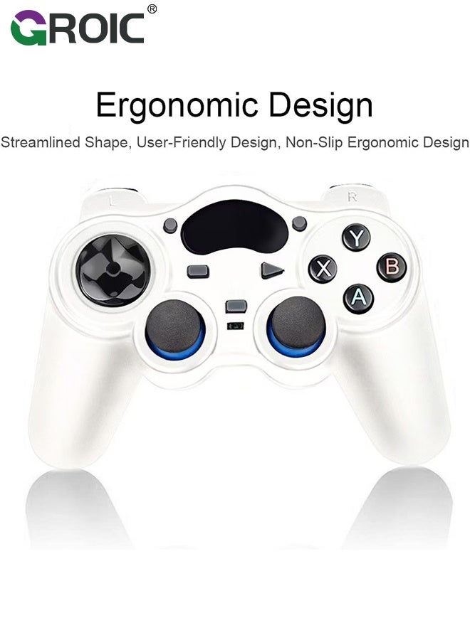 GROIC Wireless PC Controller, Wireless USB Controller /Android/PC/Desktop/Laptop, PC Game Controller for PC for Steam Controller for PC, White - Image 3