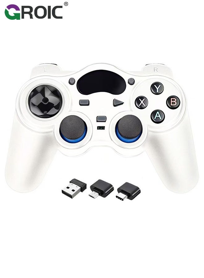 GROIC Wireless PC Controller, Wireless USB Controller /Android/PC/Desktop/Laptop, PC Game Controller for PC for Steam Controller for PC, White - Image 1