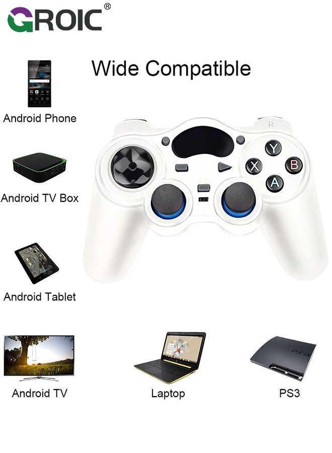 GROIC Wireless PC Controller, Wireless USB Controller /Android/PC/Desktop/Laptop, PC Game Controller for PC for Steam Controller for PC, White - Image 4