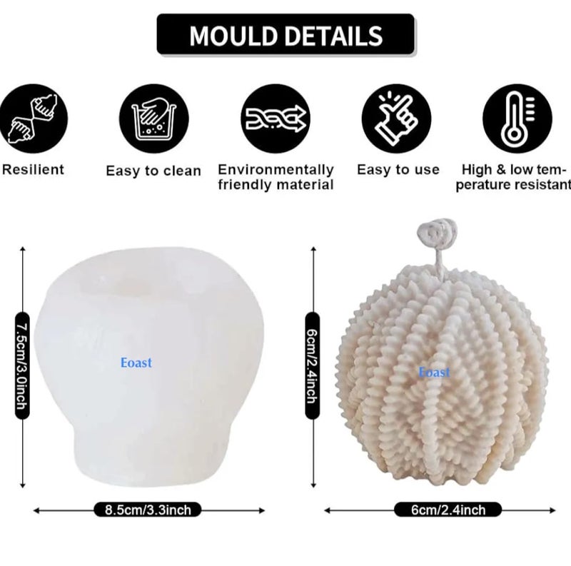 Eoast Resin Silicone Mould for Art Craft DIY Resin Art soap Chocolate Candles Making Supplies 1 Silicon Mould Wool Ball Yarn Bubbles Magic Bun Design Mold - Image 4