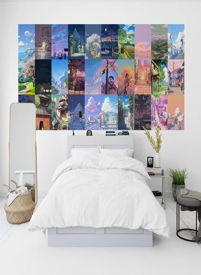 Kitty Cat® Anime Scenery Aesthetic Wall Collage Kit || 30 Unique Poster Set + Free Tape, 4x6in Each, Posters: Dorm, Hostel Essential, Aesthetic Room Decor, Posters for Room Decoration (A) - Image 5