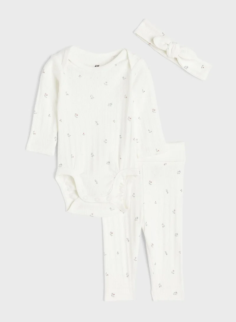 H&M Infant Printed Bodysuit & Leggings With Headband