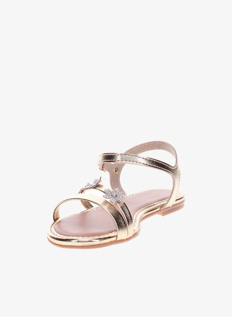 موليكينها Molekinha Infant Girls Sandals With Back Strap Gold | Made In Brazil