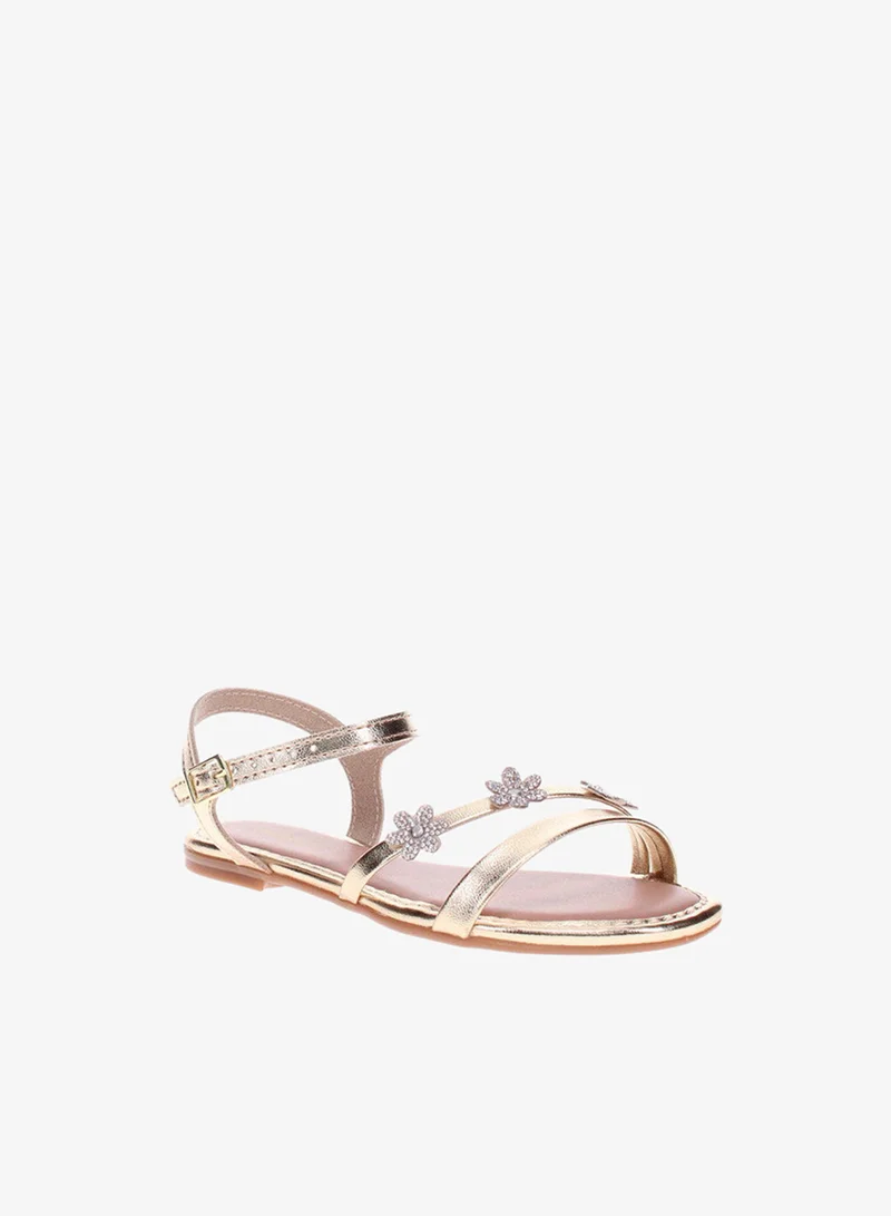 موليكينها Molekinha Infant Girls Sandals With Back Strap Gold | Made In Brazil