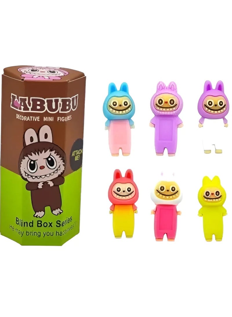 Labubu Hipsters Blind Box Set – 12pcs Cute PVC Cartoon Figure Dolls, Attachable Phone Stickers, Mystery Collectible Toys for Car & Desktop Decoration, Removable Adhesive, Trendy Mini Figurines, Surprise Gift for Fans - Image 3