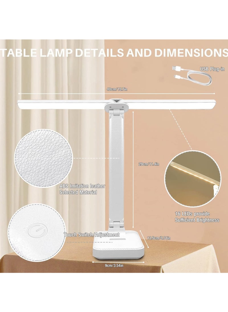 Generic 2 in 1 Adjustable LED Desk Lamp 120° Rotatable Eye-Caring  Desk Lamp Dual Head Architect Desk LED for Home Office Workbench (Type-C) (Cool White & Warm white)  - Image 4