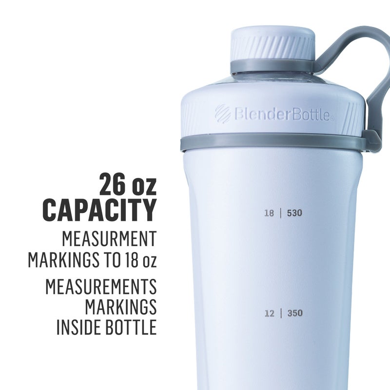 BlenderBottle Radian Shaker Cup Insulated Stainless Steel Water Bottle with Wire Whisk, 26-Ounce, Matte White - Image 2
