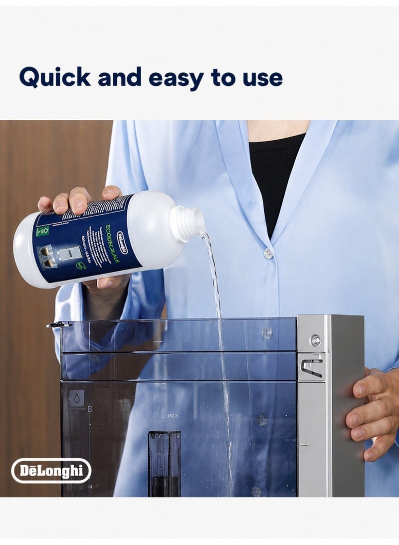 De'Longhi, EcoDecalk, Descaler, Coffee Machine Cleaner, Espresso Machine, Limescale Remover, 500ml, Original. - Image 3