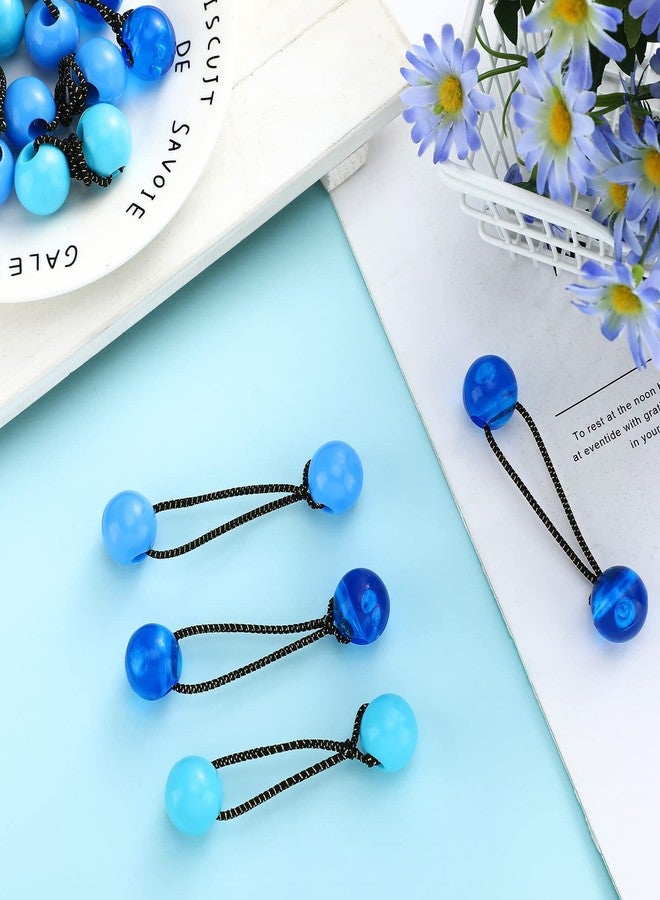 Jutom 24 Pieces Hair Tie Balls 20mm Bubble Ponytail Holders for Girls Double Bead Bubble 80s 90s Hair Balls Tie Elastic Accessories for Baby Toddler(Blue Series) - Image 4