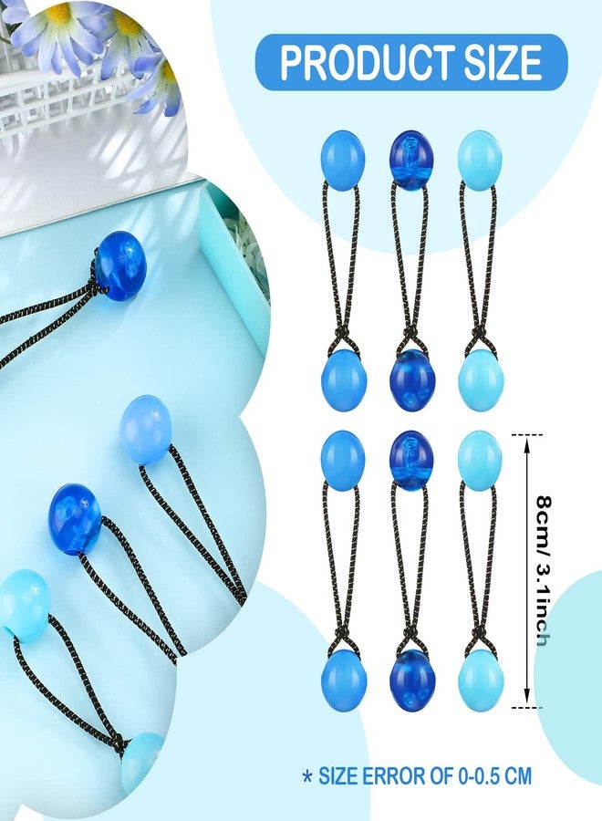Jutom 24 Pieces Hair Tie Balls 20mm Bubble Ponytail Holders for Girls Double Bead Bubble 80s 90s Hair Balls Tie Elastic Accessories for Baby Toddler(Blue Series) - Image 2