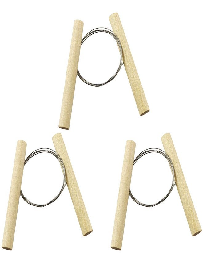 ZYAMY 3pcs Wire Clay Cutter Wooden Toggle Handles with Twisted Strand Steel Wire Cutting Tool for Clay Sculpey Plasticine Cheese Ceramic Dough Pottery Tool - Image 1
