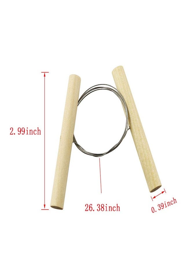 ZYAMY 3pcs Wire Clay Cutter Wooden Toggle Handles with Twisted Strand Steel Wire Cutting Tool for Clay Sculpey Plasticine Cheese Ceramic Dough Pottery Tool - Image 2