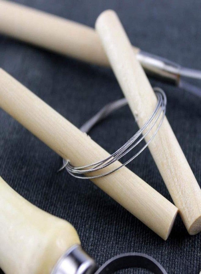ZYAMY 3pcs Wire Clay Cutter Wooden Toggle Handles with Twisted Strand Steel Wire Cutting Tool for Clay Sculpey Plasticine Cheese Ceramic Dough Pottery Tool - Image 4