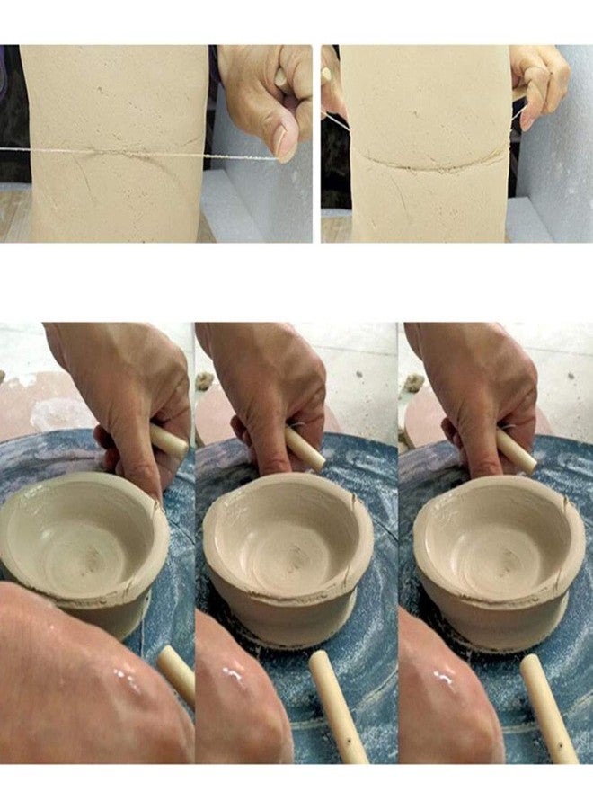 ZYAMY 3pcs Wire Clay Cutter Wooden Toggle Handles with Twisted Strand Steel Wire Cutting Tool for Clay Sculpey Plasticine Cheese Ceramic Dough Pottery Tool - Image 5