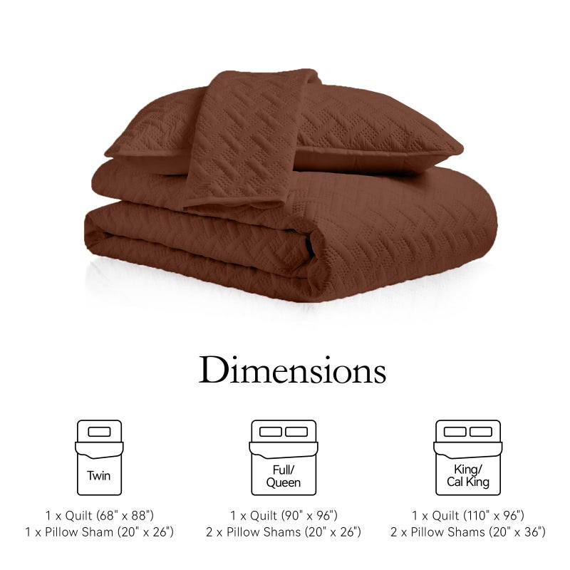FLYMME King Size Quilt Bedding Set Terracotta Lightweight Bedspreads Set Soft Microfiber Bed Coverlet 3 Pieces (1 Quilt  2 Shams) - Image 5