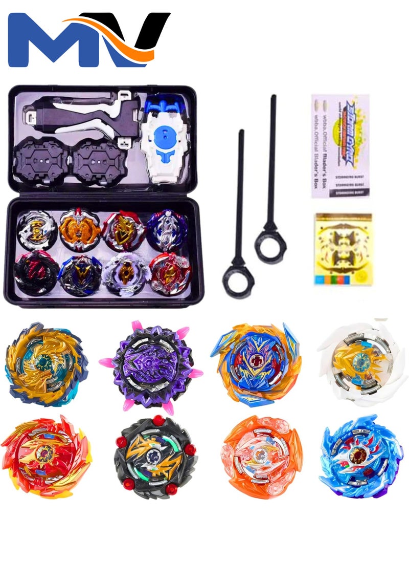 MAGIC VAULT 8 pcs Bayblades Burst Evolution Metal Fusion with 2 Launchers Gyro Battling Game Starter Pack Set 8 Spinning Top + 2 Launcher  - Image 1