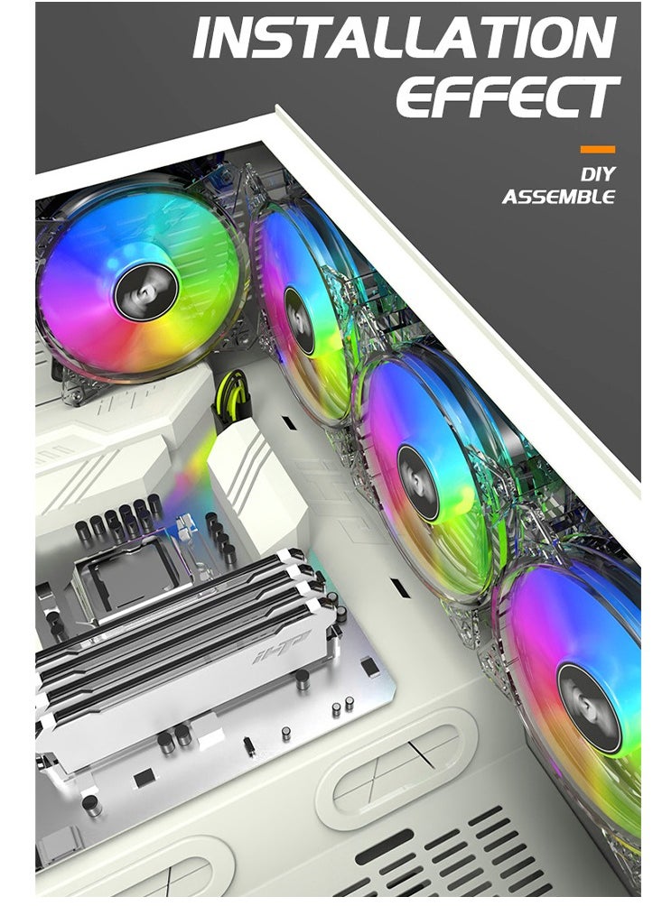 كريستال - مراوح هيكل الكمبيوتر RGB، مراوح تبريد هيكل RGB هادئة 120 مم، مزامنة ARGB PWM 5 فولت، مظهر بلوري، مروحة كمبيوتر عالية الأداء للهيكل، مروحة يتم التحكم في درجة حرارتها - Image 1