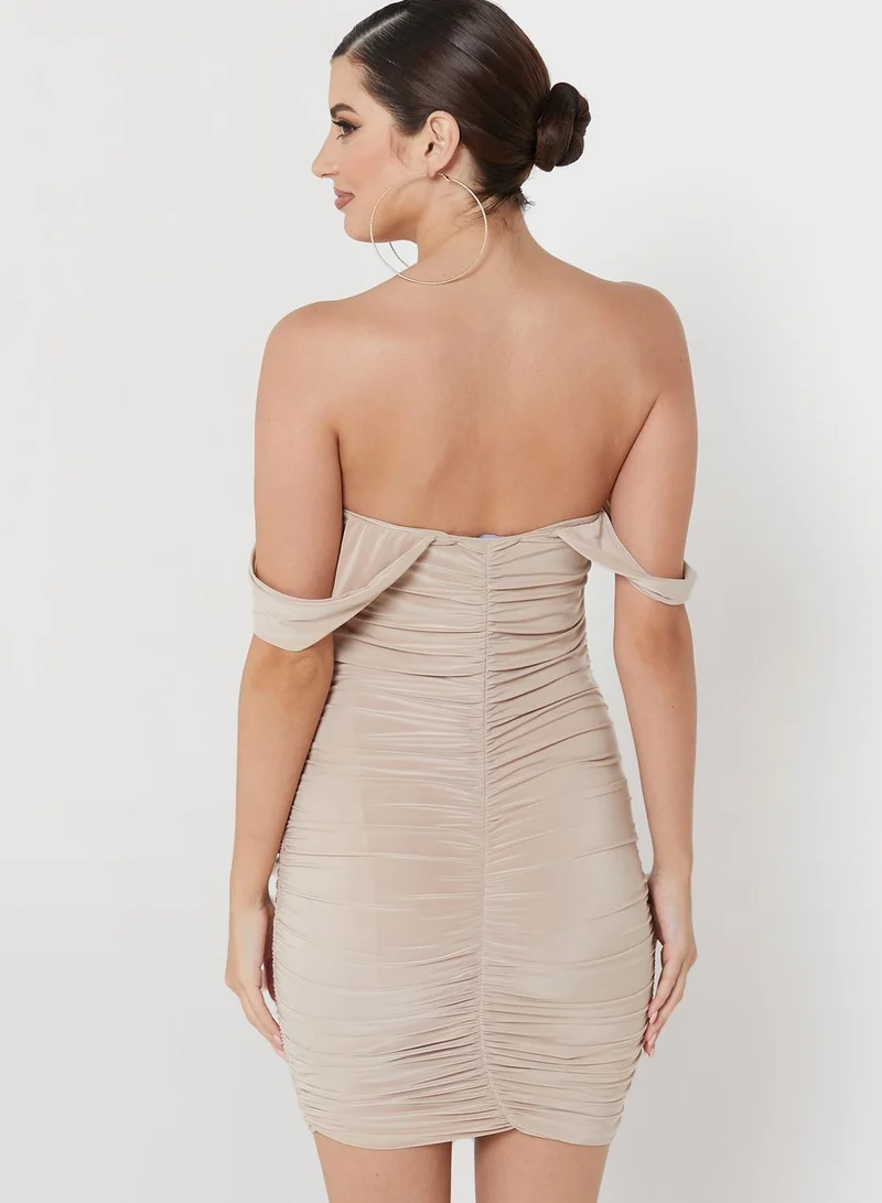 PARISIAN Draped Detailed Sleeve Mini Dress