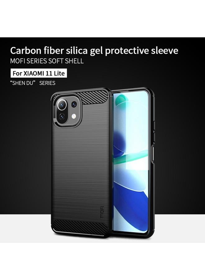 موفي جراب لهاتف Xiaomi Mi 11 Lite من سلسلة Gentleness، مصنوع من ألياف الكربون الناعمة والمصقولة، جراب TPU - Image 2